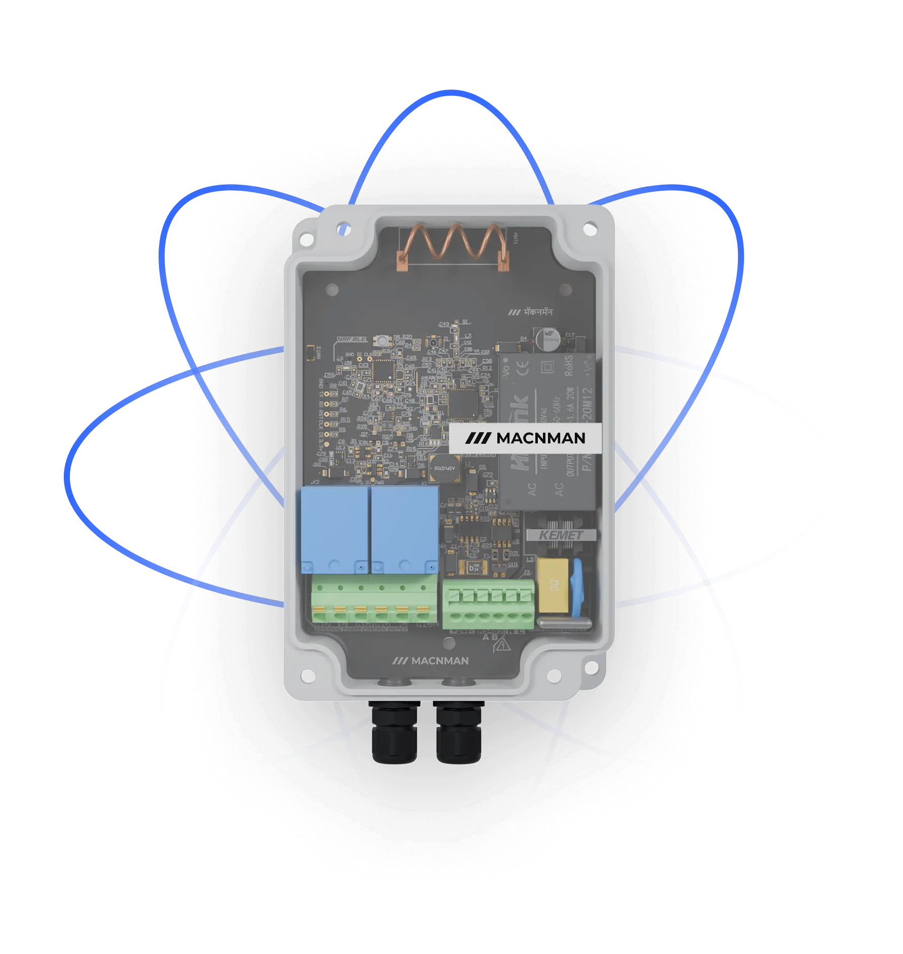 MacSync Analog-to-LoRaWAN Datalogger data flow diagram showing sensor inputs