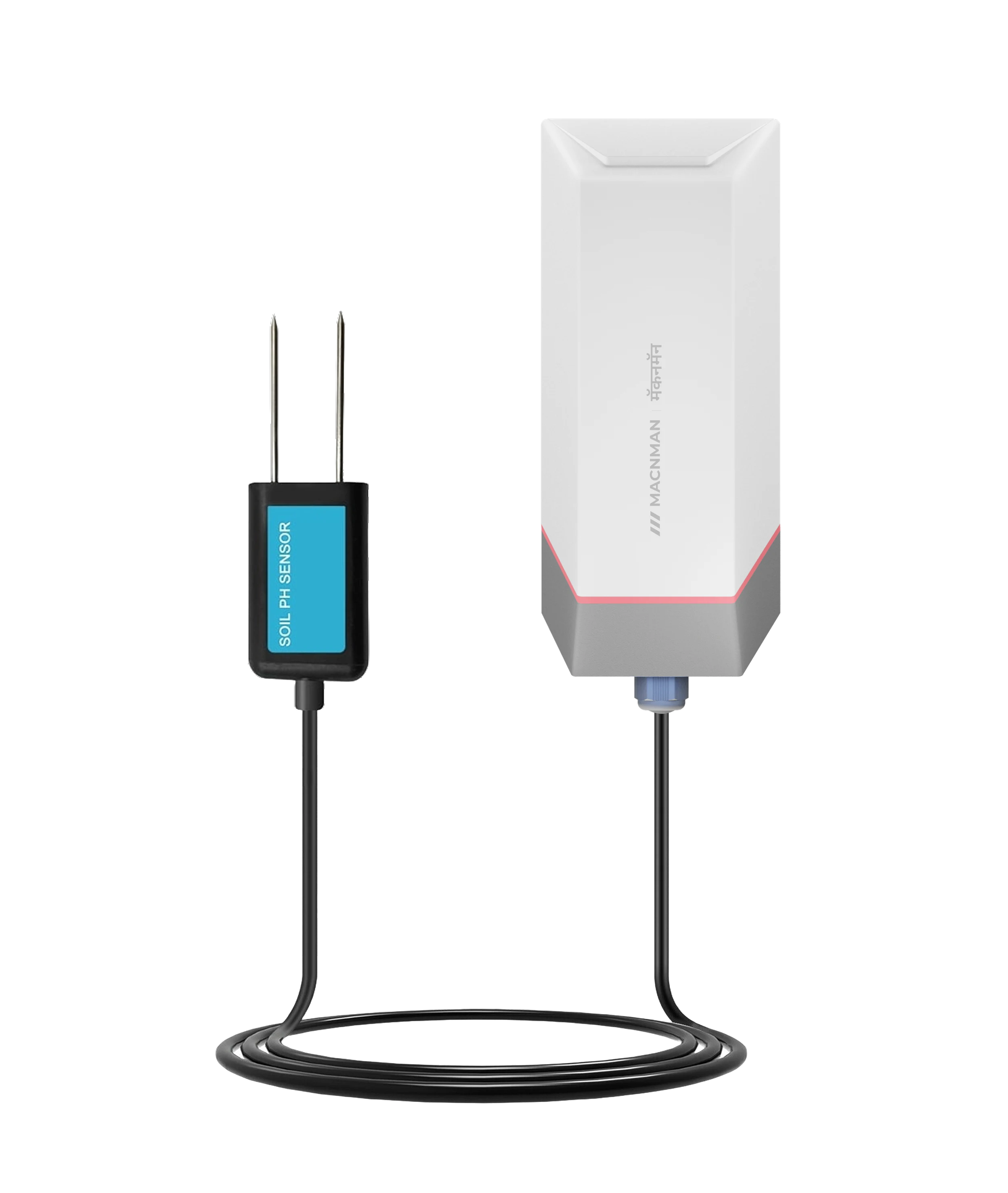 MacSync LSS X4 LoRaWAN soil pH sensor front view for precision agriculture and smart farming