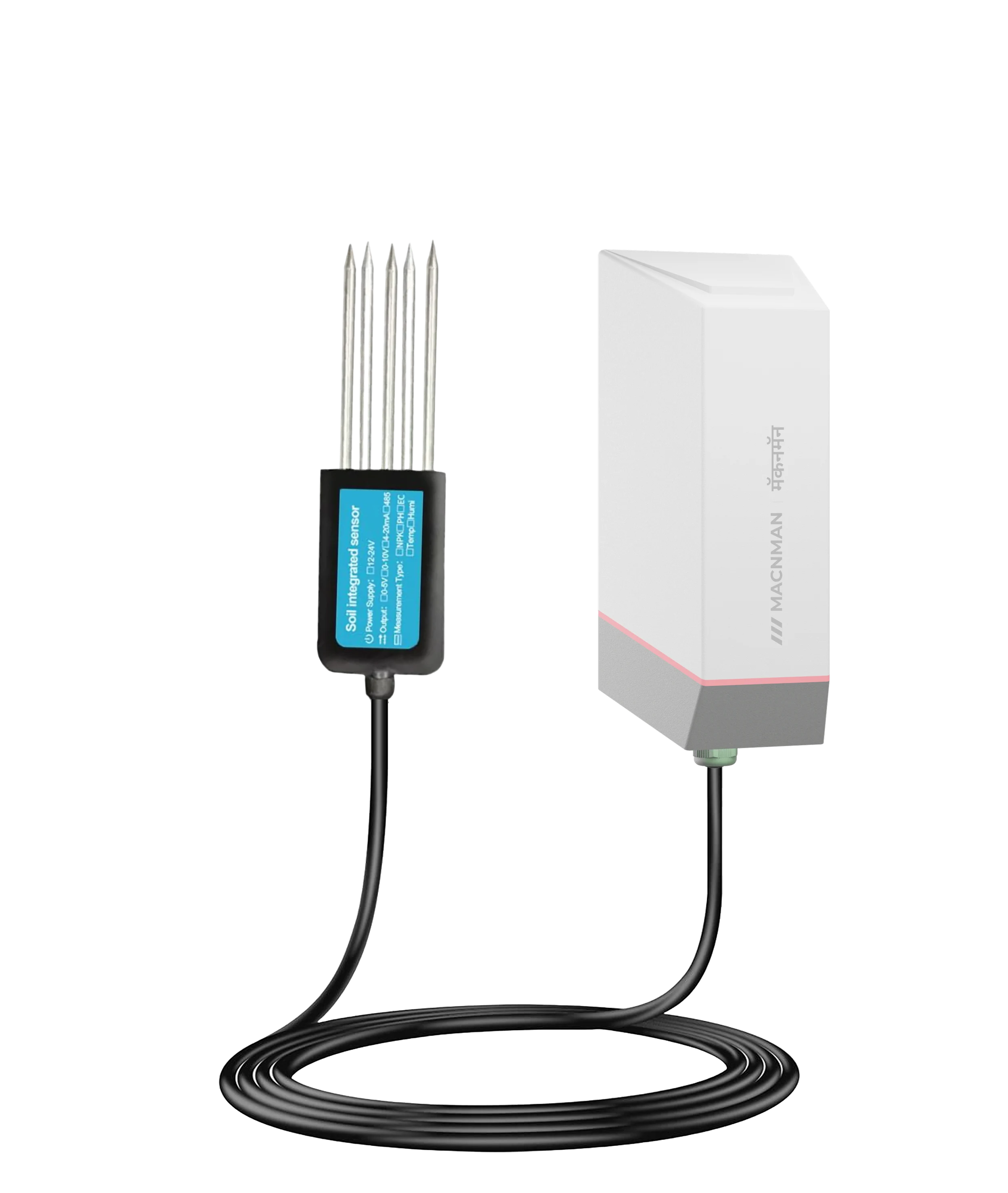 MacSync LSS X5 LoRaWAN multi-parameter soil sensor front view for smart agriculture and precision farming